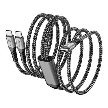 Goobay Câble Textile 1x USB-C vers 2x USB-C (M/M) - Power Delivery - 1.5 m pas cher