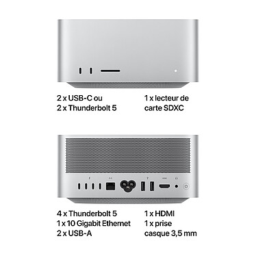 Acheter Apple Mac Studio M3 Ultra 96Go/4To (MU973FN/A-CPU32-GPU80-4TB)