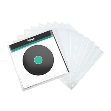 Hama Lot de 10x Pochettes extérieures pour disques 33 tours - Transparente