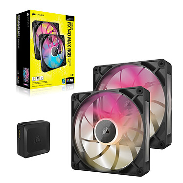 Corsair iCUE LINK RX140 MAX RGB Dual Pack (Noir) pas cher
