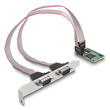 DeLock Carte Contrôleur Mini PCI-Express vers 2 ports RS-232 D-Sub