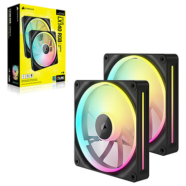 Corsair iCUE LINK LX140 RGB Dual Pack (Noir) pas cher