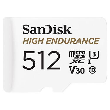 SanDisk High Endurance microSDXC UHS-I U3 V30 512 Go + Adaptateur SD