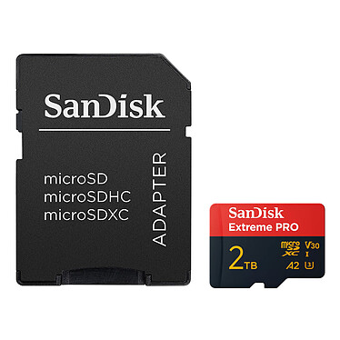 SanDisk Extreme PRO microSDXC UHS-I U3 2 To + Adaptateur SD