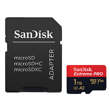SanDisk Extreme PRO microSDXC UHS-I U3 1 To + Adaptateur SD