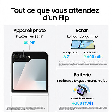 Avis Samsung Galaxy Z Flip 7 FE Noir (8 Go / 256 Go)