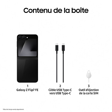 Samsung Galaxy Z Flip 7 FE Noir (8 Go / 256 Go) pas cher