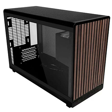 Lian Li A3-mATX Glass (Noir/Bois foncé)