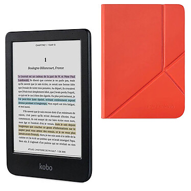 Kobo Clara Colour Noir + SleepCover Rouge