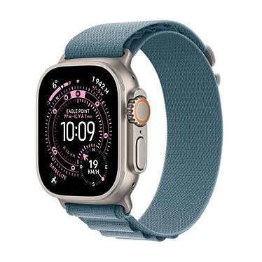 Apple Watch Ultra 3 GPS + Cellular 49 mm Titane Naturel Boucle Alpine Bleu Clair M