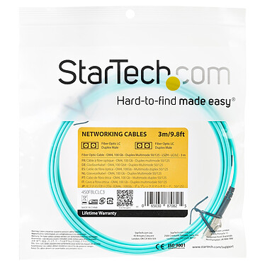 Avis StarTech.com Câble fibre optique duplex OM3 50/125 multimode LC/LC - 3 m - Turquoise
