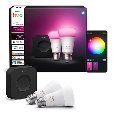 Acheter Philips Hue Pro White and Color Ambiance Kit de démarrage E27 A60 11 W Bluetooth x 2