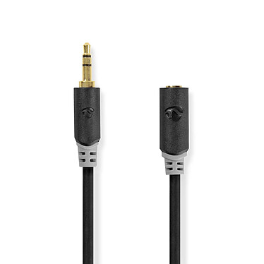 Nedis câble audio rallonge stéréo jack 3.5 mm M/F plaqué or (3 mètres) Anthracite