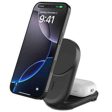 Belkin Chargeur 2 en 1, 25W pour Iphone, Airpods QI2.2 (Noir)