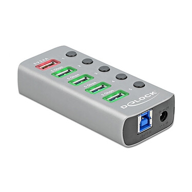 DeLock Hub USB 3.0 à 5 ports avec 1 port USB-A dédié à la charge (5V 2.4A)