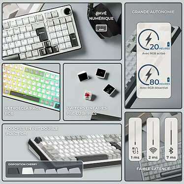 Avis The G-Lab Keyz Elite 400 (Blanc/Gris)