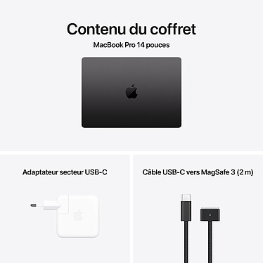 Apple MacBook Pro M4 Pro 14" Noir sidéral 24 Go/1 To (MX2H3FN/A-CPU14/GPU20-1TB-QWERTY-ES) pas cher