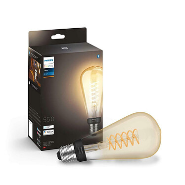 Philips Hue White Ampoule connectée Filament Edison ST64 7W E27