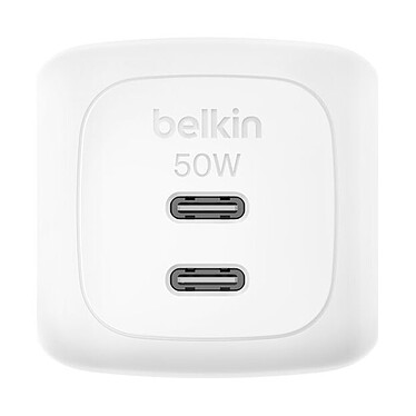 Belkin BoostCharge Pro Chargeur secteur GaN deux ports USB-C 50W (Blanc)