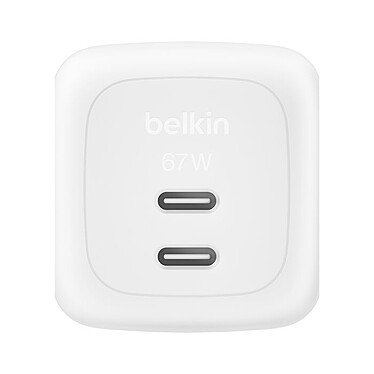 Belkin BoostCharge Pro Chargeur secteur GaN deux ports USB-C 67W (Blanc)