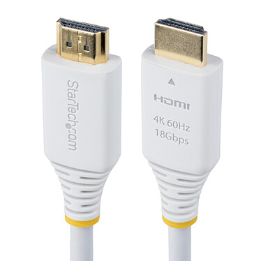 StarTech.com Câble HDMI 2.0 Certifié Premium haut débit 18Gbps 4K 60Hz de 1.8 m Blanc