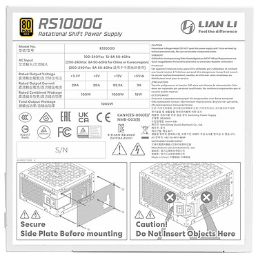 Acheter Lian Li RS1000G 80PLUS Gold with Hub (Blanc)