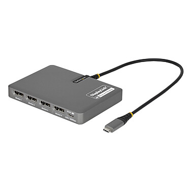 StarTech.com Adaptateur USB-C vers 4x DisplayPort 4K 60Hz + 1x port USB-A 2.0 + 1x port USB-C Power Delivery 140W