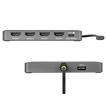 Avis StarTech.com Adaptateur USB Type-C vers 4x HDMI 4K 60 Hz avec port USB-C PD 140W