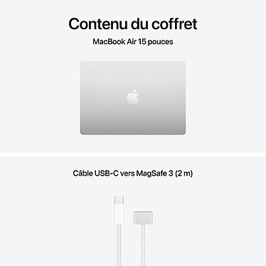 Apple MacBook Air M5 15 pouces (2026) Argent 16 Go/512 Go (MDV94FN/A-24GB) pas cher