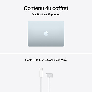 Apple MacBook Air M5 15 pouces (2026) Bleu Ciel 24 Go/2 To (MDVT4FN/A-24GB-2TB) pas cher