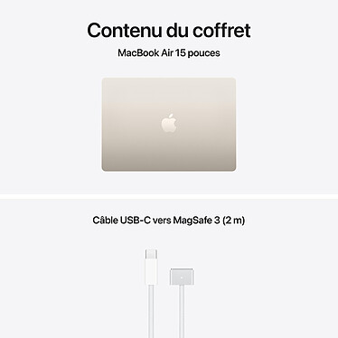Apple MacBook Air M5 15 pouces (2026) Lumière Stellaire 24 Go/2 To (MDVF4FN/A-2TB) pas cher