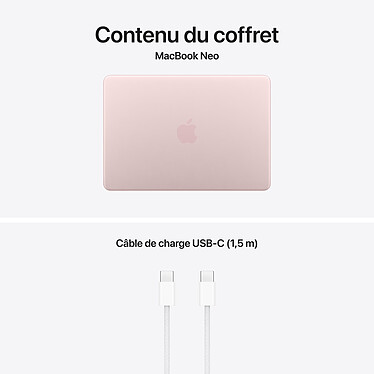 Apple MacBook Neo (2026) Rose poudré 8 Go/256 Go (MHFH4FN/A) pas cher