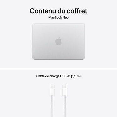 Apple MacBook Neo avec Touch ID (2026) Argent 8 Go/512 Go (MHFC4FN/A) pas cher