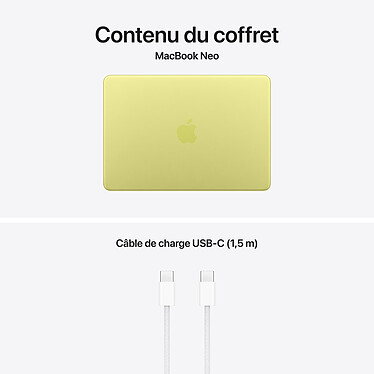 Apple MacBook Neo avec Touch ID (2026) Jaune agrume 8 Go/512 Go (MHFE4FN/A) pas cher