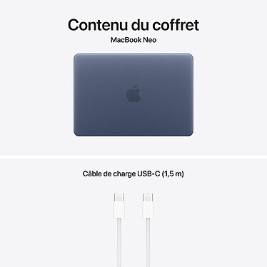 Apple MacBook Neo avec Touch ID (2026) Indigo 8 Go/512 Go (MHFG4FN/A-QWERTY-INT) pas cher
