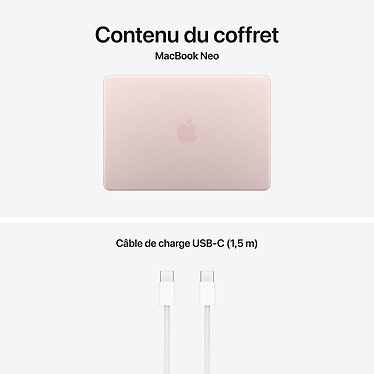 Apple MacBook Neo avec Touch ID (2026) Rose poudré 8 Go/512 Go (MHFJ4FN/A) pas cher