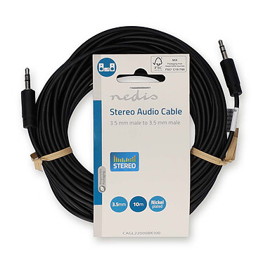 Avis Nedis Câble Audio Stéréo Jack 3.5 mm mâles vers Jack 3.5 mm mâle - 10m