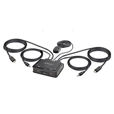 StarTech.com KVM Switch USB-C DisplyPort 2 ports 4K 60Hz avec Hub 2 ports USB 2.0