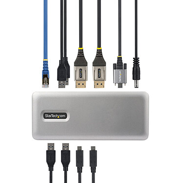 Avis StarTech.com Station Accueil USB-C 3.1 Double Ecran DisplayPort 4K 60 Hz - RJ45 - Hub 4x USB-A + 3x USB-C et Power Delivery 100W