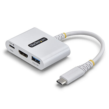 StarTech.com Adaptateur Multiport USB-C vers HDMI avec Charge PD 140W (Blanc)