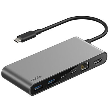 Belkin Hub USB-C vers 4x USB, 1x Ethernet, 1x HDMI, 1x carteSD
