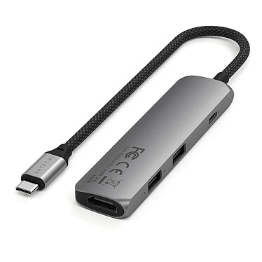 SATECHI Multiports USB-C Slim 4-en-1 4K (Gris)