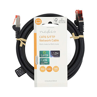 Avis Nedis Câble RJ45 catégorie 6 S/FTP 2 m (Noir)