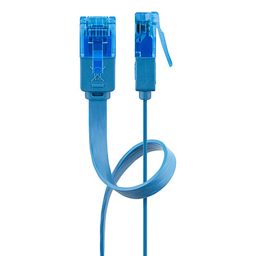 Goobay Câble RJ45 Plat Cat 6a U/UTP 1 m (Bleu)