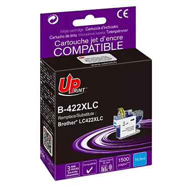 UPrint Cartouche compatible Brother LC422XL (Cyan)