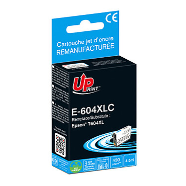 UPrint E-604XLC Cartouche compatible Epson T604XL (Cyan)