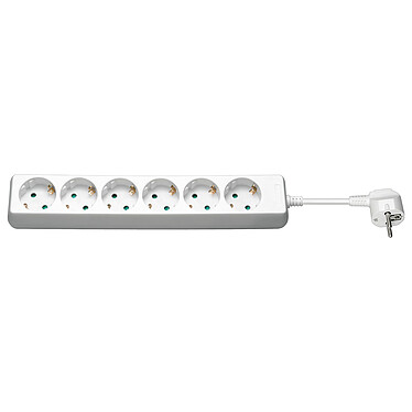 Goobay Multiprise 6 prises (type F, CEE 7/3) - 1.5 m - Blanc