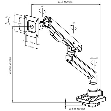 Avis INOVU PREMIUM MOUNT LT10 Noir - Support bureau pour 1 écran