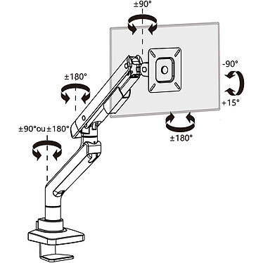 Acheter INOVU PREMIUM MOUNT LT10 Noir - Support bureau pour 1 écran