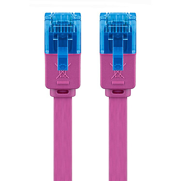Avis Goobay Câble RJ45 Plat Cat 6a U/UTP 0.5 m (Magenta)